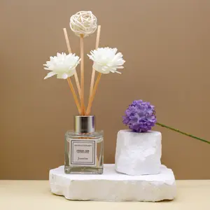 1pc 50ml/1.69oz Artificial Flower Scented Reed Diffuser Glass Bottle Decor, Aroma, Clear Air, Long-Lasting Fragrance, Perfect For Bedrooms, Living Rooms, Study Rooms, Homes, Offices, Hotels, With Fragrances Such As Gardenia, Jasmine, Lavender, Etc