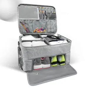 Golf Trunk Storage Organizer with Ventilated Shoe Compartment & Gear Dividers Travel Essentials Bag Travel Organization Pouch
