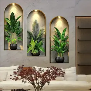 Plant Wall Sticker, Decorative PVC Wallpaper, Wall Decal for Living Room, Dining Room, Bathroom, Bedroom, Removable Design