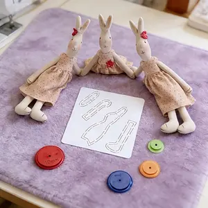 Easter Bunny Patchwork Edge Template with 4 edge stitches. An auxiliary reference tool designed for lovers of streamlined patchwork