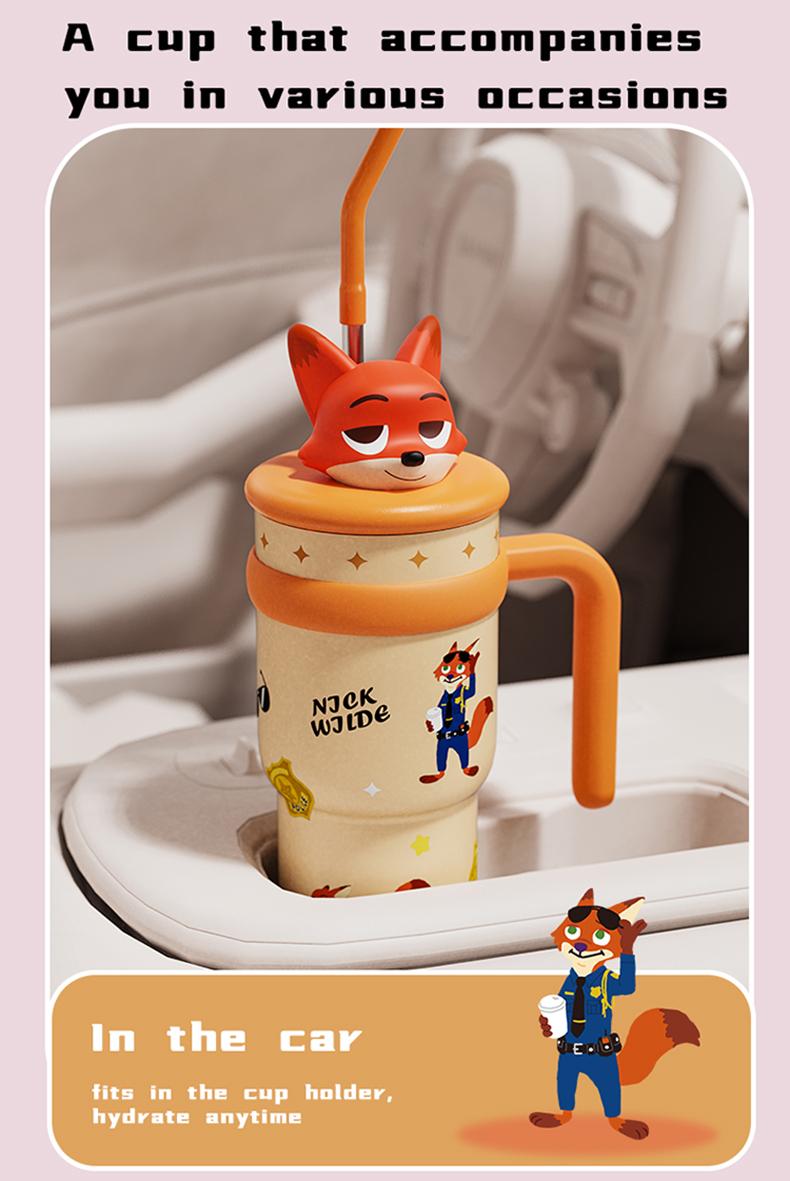 Zootopia Nick & Judy Thermos with Collectible Figures on Lid – 700ml Insulated Travel Mug, Hot & Cold Beverage Cup for Fans Zootopia Nick & Judy Thermos with Collectible Figures on Lid – 700ml Insulated Travel Mug, Hot & Cold Beverage Cup for Fans