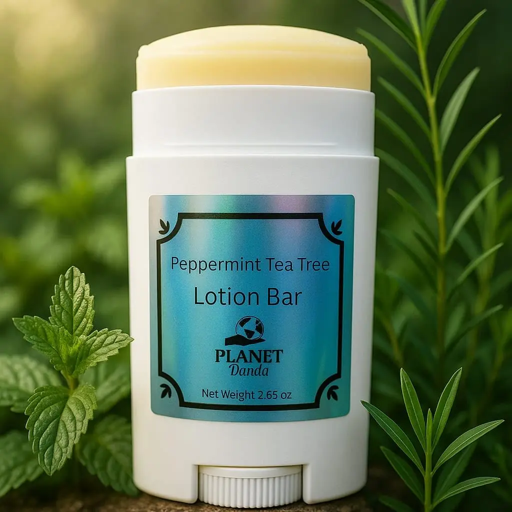 Peppermint Tea Tree Lotion Stick, Organic Moisturizing Solid Lotion, 2.65oz (Pack of 1) (peppermint tea tree)