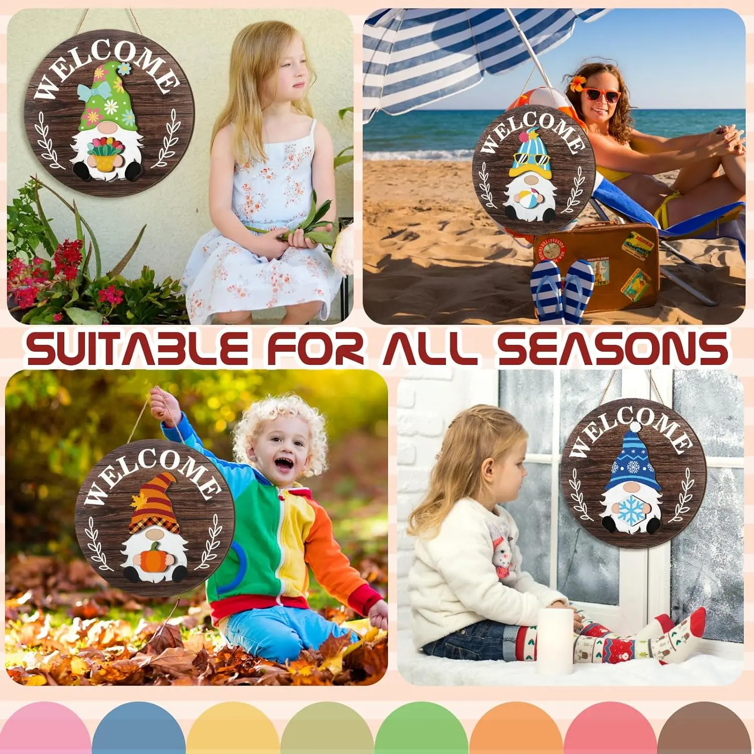 Interchangeable Wooden Gnome Decor Holiday Seasonal Gnome Decorations with Magnet Pieces and Detachable Hats Changeable Welcome Sign Home(Attractive Style) Interchangeable Wooden Gnome Decor Holiday Seasonal Gnome Decorations with Magnet Pieces and Detachable Hats Changeable Welcome Sign Home(Attractive Style)