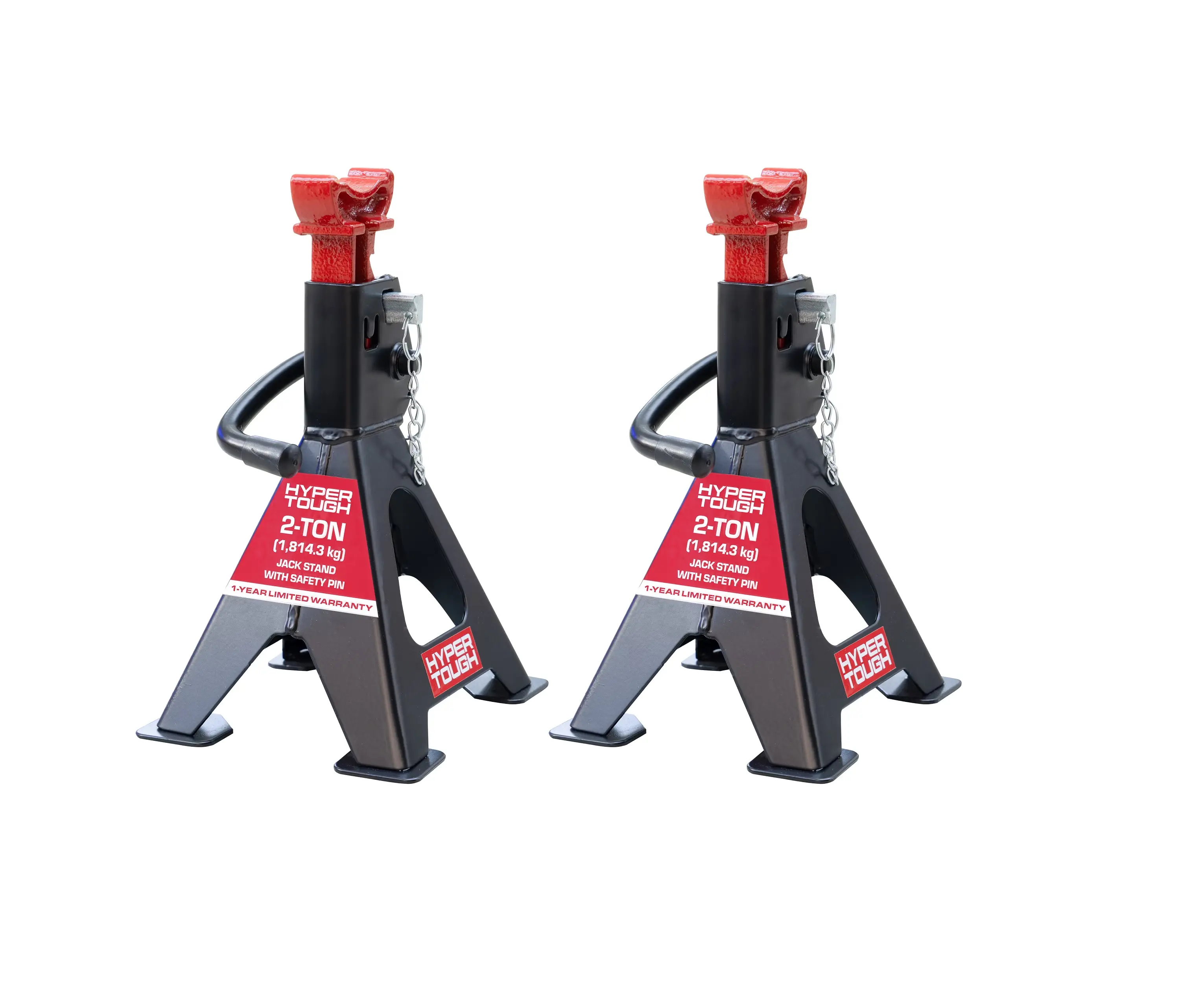 T42001CW 2 Ton Double Locking Steel Jack Stand, Black