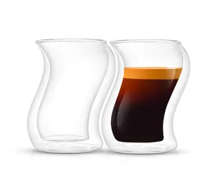 JoyJolt Set of (2) 2-oz Pivot Double-Walled Espresso Glasses