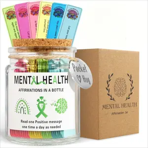 Psychological Health Positive Energy Encouragement Jar, Daily Inspiration Affirmation Bottle, Gift for Sisters, Girlfriend, Daughter, Wife, Gift Box Design