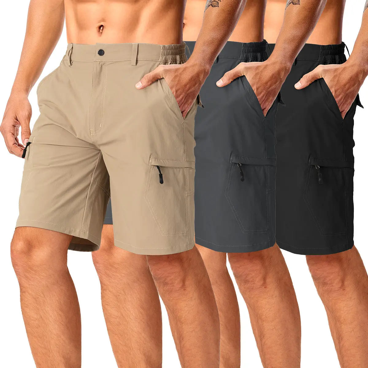 KHAKI+DARK GREY+BLACK