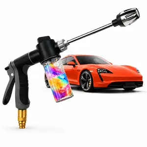 High Pressure Car Wash Foam Gun Set with Blue Towel, Garden Hose Spray Nozzle for Car Cleaning, Watering and Outdoor Washing