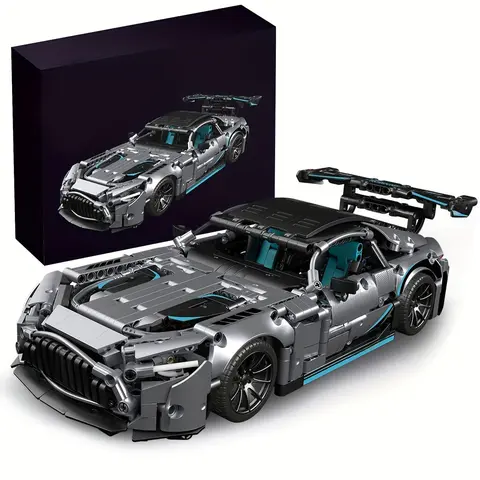HEGOAI 1:14 MOC Custom Race Car Building Kit, DIY Assembling Brick Set, MOC Blocks Set for Hobby Enthusiasts, Model Car Kits Gift for Boys & Adults