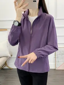 Summer Ice Silk Sun Protection Jacket for Women, Breathable UV Blocking, Quick Dry, Fashion Print, Outdoor Sports, Versatile Outerwear