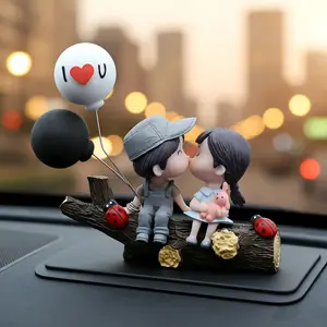Cartoon Couple Design Car Decoration Creative Car Interior Ornament Fashion Accessory for Women Men Girls Teenage Girls Gifts