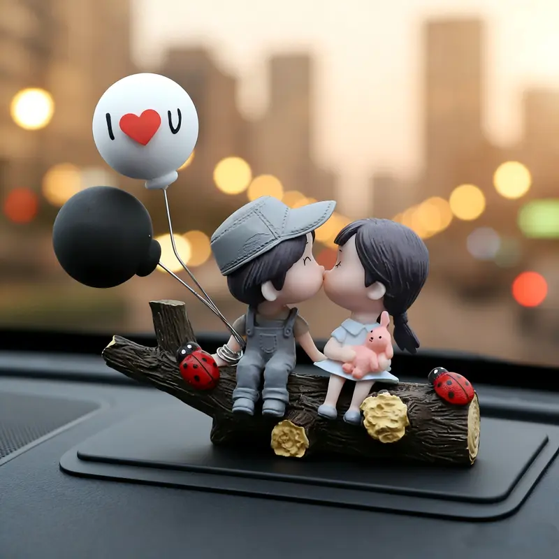 Cartoon Couple Design Car Decoration Creative Car Interior Ornament Fashion Accessory for Women Men Girls Teenage Girls Gifts