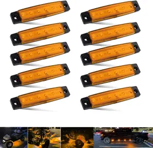 10Pcs LED Rock Lights Waterproof 3.8" Amber Underglow Kit, Fender Wheel Well, Car Exterior Side Marker for Wrangler, Snowmobile, Truck, Golf Cart, RV, SUV, Offroad UWDESY