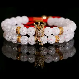 Hot selling Luxury Gold Men Adjustable Crown Bangle/Bracelet Set.