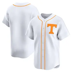 Men's White Tennessee Full-Button Jersey, Crewneck Short Sleeves For Fan