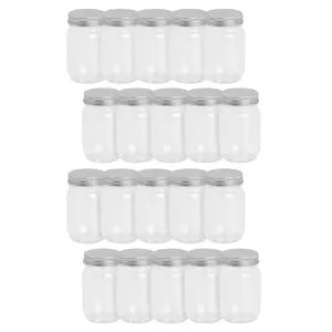 Bulk  48 Pc. Small Plastic Jars with Silver Lid