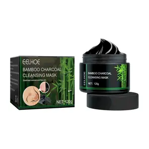 EELHOE Bamboo Charcoal Acne Face Mask (120g) - Blackhead Remover Mask, Pore-Unclogging Skincare Treatment for All Skin Types, Daily Glass Skin Enhancement