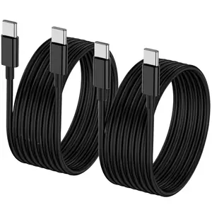 2-Pack Black 10FT 60W USB C to USB C Type C to Type C Cable,Fast Charging Cable for iPhone 16 15 Pro Plus Pro Max,for Galaxy S24 S23, for iPad Pro/Air, for MacBook Pro/Air