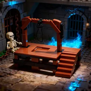 Middle Ages Guillotine Building Block Model, Historical Trial Table Toy, Moc Enthusiast Assembly Kit, Execution Platform Gift