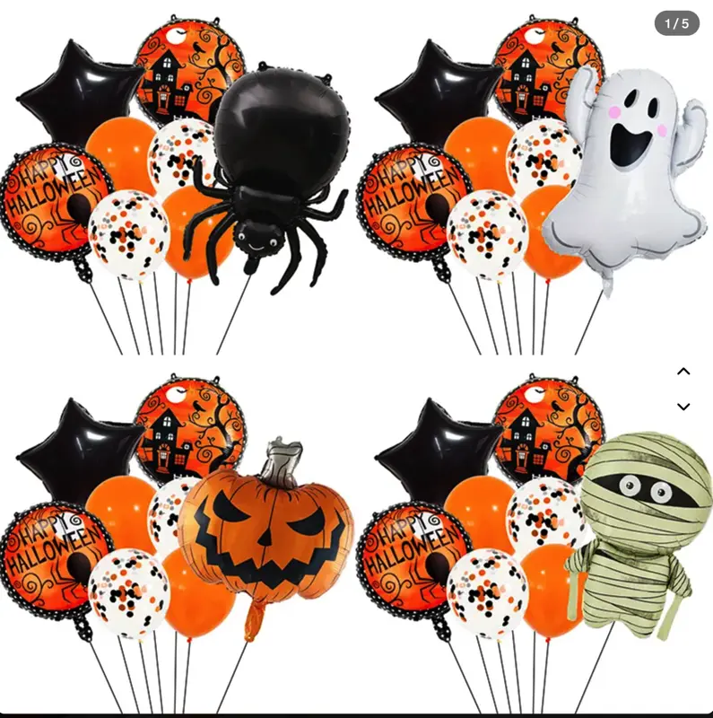 Halloween Balloon Decoration Set Pumpkin Spider Ghost Mummy Foil Balloons