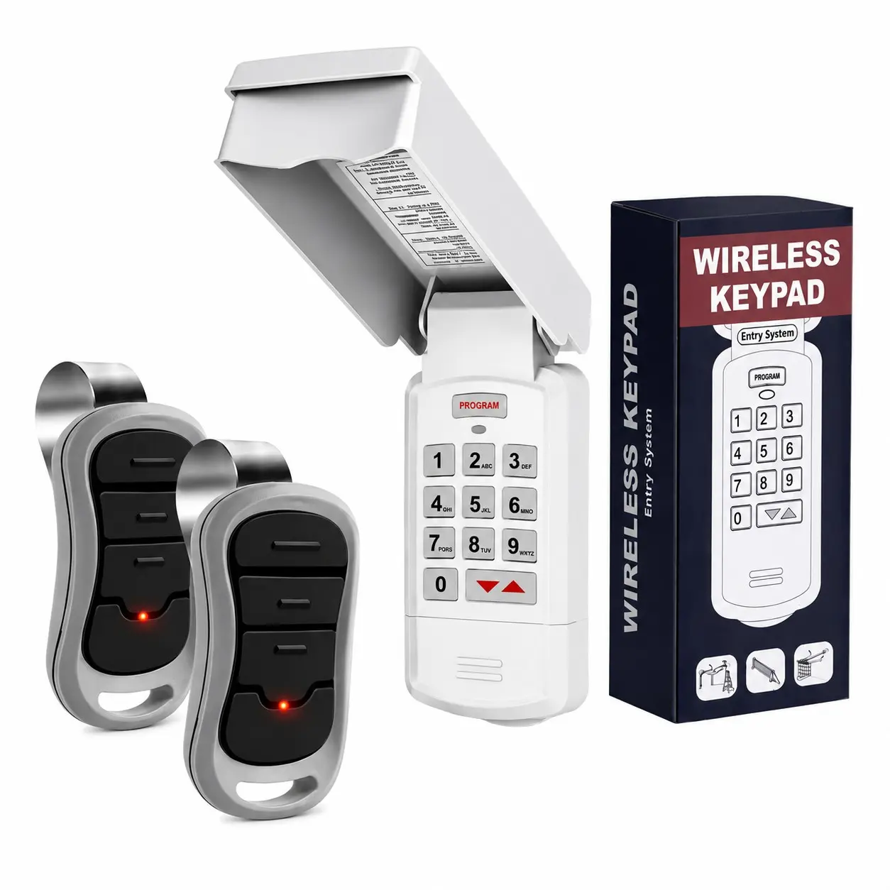 Universal Garage Door Opener Bundle for Genie & Overhead Door – 2 Remote Controls + 1 Wireless Keypad, Replaces G3T-R, G3T-BX, GK-BX & GK-R