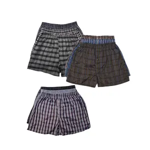 9 Pack Men's Boxer Shorts Random Mixed Color Pack Woven Relaxed Fit Boxers for Men Soft Breathable High quality Underwear with Elastic Waist Menswear