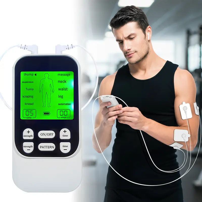 TENS Unit Muscle Stimulator EMS Machine, Massage Devices with 30 Intensities, 10 Modes, Rechargeable Electronic Pulse, 4 Pads for Shoulder Back Pain Relief, Shoulder Pain Relief