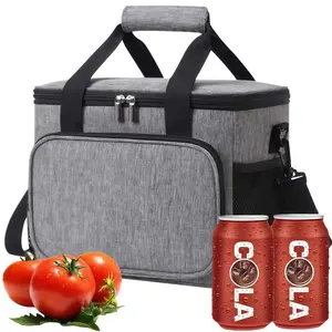 LMMAKE 15L Insulated Cooler Bag for 24 Can Reusable Thermal Organizer with Adjustable Shoulder Strap Waterproof Leakproof for Office Picnic Hiking Beach