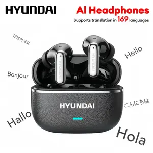 HYUNDAI G18 In-Ear Wireless Headphones with Bluetooth 6.0, Supports 169-Language Translation, Premium Build Quality, Luxurious Leather Texture with Metallic Sheen, Intelligent ENC Noise Cancellation, Audio Headset for Music & Calls
