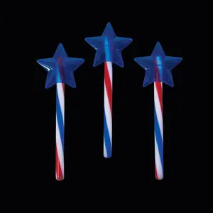 Patriotic Glow Swizzle Star Wand - 12 Pc.