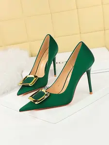 Women's Pointed Toe Stiletto High Heels, Buckle Design, Comfortable Office & Casual Shoes, All Season Wear