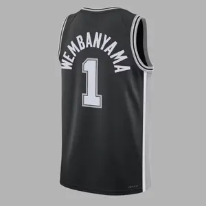 Wembanyama #1 Full Logo Jersey, Breathable Basketball Fan Gear