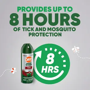 OFF! Deep Woods Insect Repellent Aerosol, Bug Spray with Long Lasting Protection from Ticks and Listed Bugs, 6 oz