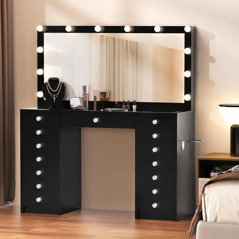 Black dressing table with mirro - TikTok Shop Black dressing table with mirro - TikTok Shop