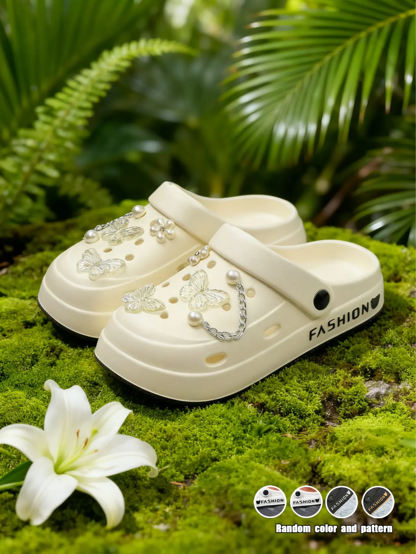 Classic Hole Shoe with Decoration, Waterproof Design, Comfortable Daily Wear, Fashionable Durable, Non Slip Clogs, Suitable for All Seasons, Unisex Adult Slippers