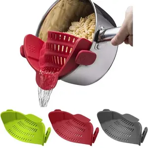 Adjustable Silicone Clip On Strainer for Pots, Pans, and Bowls