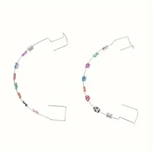 Temporary braces 1 Pair Vibrant Temporary Tooth Decorations - Orthodontic Supplies with Colorful Metal Brackets, Ligature Ties, and Adjustable Metal Wires for Unique Smile Enhancement - Easy to Use Dental Accessories Oral Steel stylish women men