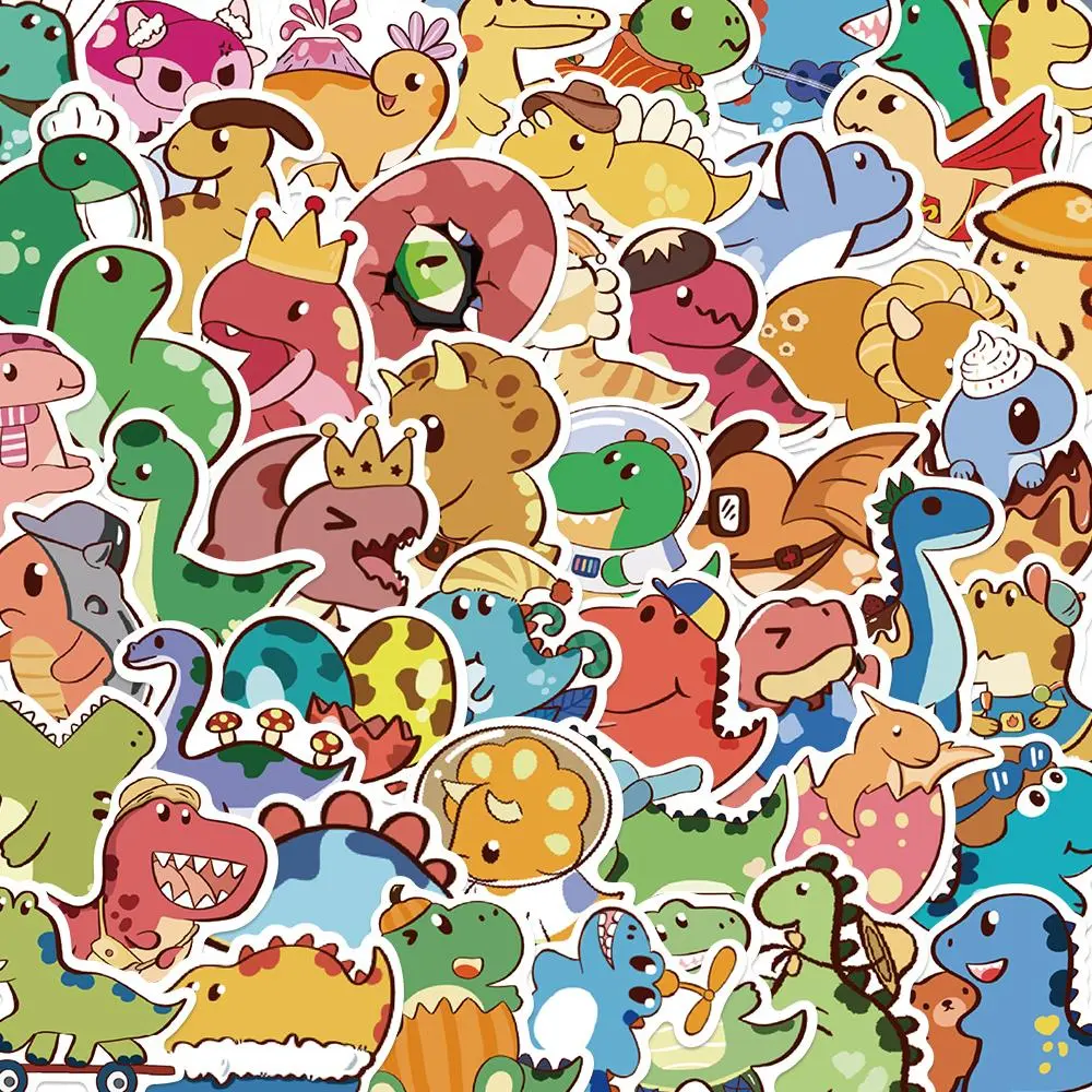 Cute Dinosaur Pattern Sticker, 50/1000pcs Waterproof Self Adhesive Decor Paper, Decor Sticker for Gift Greeting Card Water Bottle Laptop Phone, Ornaments