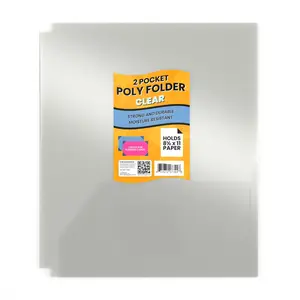 Clear-Line Poly Pocket Folders - 2-pockets With Business Card Slots
