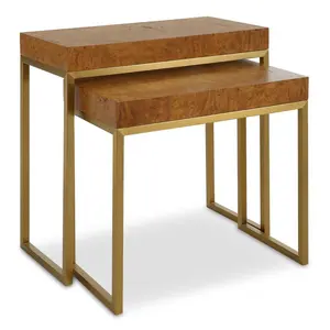Uttermost Burl-esque Wooden Nesting Tables Set of 2, Woodtone Finish