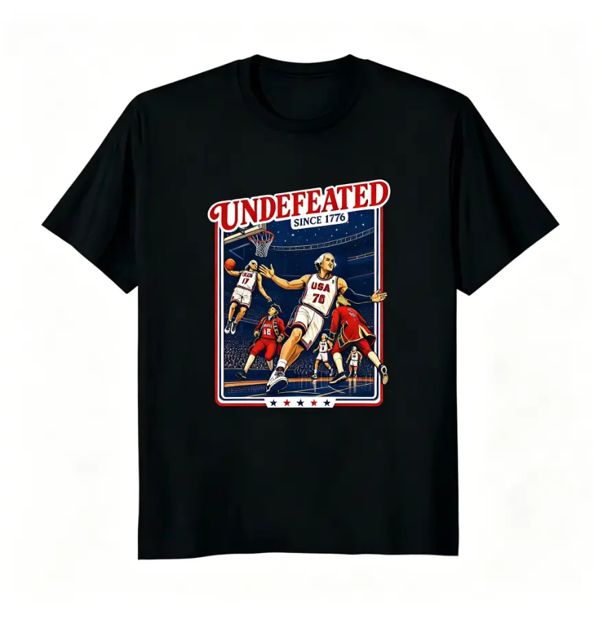Women's Crew Neck Short-Sleeve 100% Cotton Tshirt - Unisex Fit, Retro Patriotic Print Graphic, USA Founding Fathers 1776 Theme, Casual Athletic Streetwear Top, Comfortable, Machine Washable