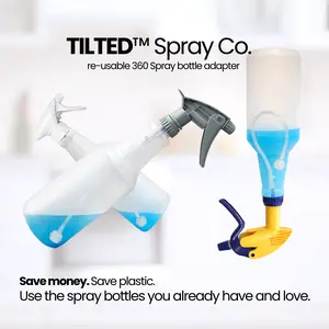 TILTED™ Spray Co. Universal Fit 360° Spray Bottle Adapter Flexible & Chemical-Resistant for Auto Detailing & Cleaning Solutions Garden Hose Connector