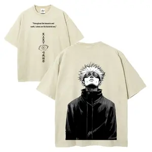Camiseta Gojo Satoru Jujutsu Kaisen Oversize Unisex Washed T-Shirt Unisex Fit Batik Cotton Streetwear Menswear gift tee soulja boy outfit gorlock destroyer tv show christian clothing