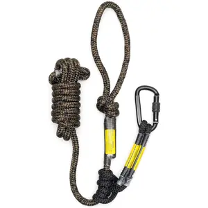 Hunting Safety Linemans Rope 10ft with Prusik Knot and Single Carabiner for Hunter Climbing Tree Stand Hanging Ladder Stand or Bow Lifeline,Fall Protection When Hunting on Stands