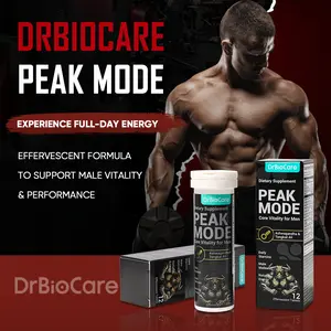 PEAK MODE Effervescent Tablets by DrBioCare – Men’s Daily Energy, Vitality & Strength Support with Maca, Shilajit & Ashwagandha