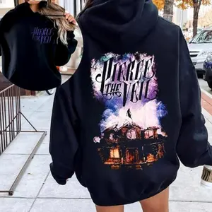 Pierce The Veil Hoodie, Sweatshirt, T-Shirt – Burning House Graphic with Purple Smoke Effect, Oversized Rock Band Merch for Fans LQ8