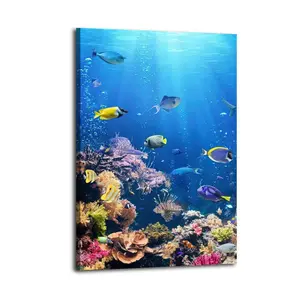 Scenic Poster Underwater World Poster Decorative Painting Canvas Wall Art Picture Print Modern Family Bedroom Decor