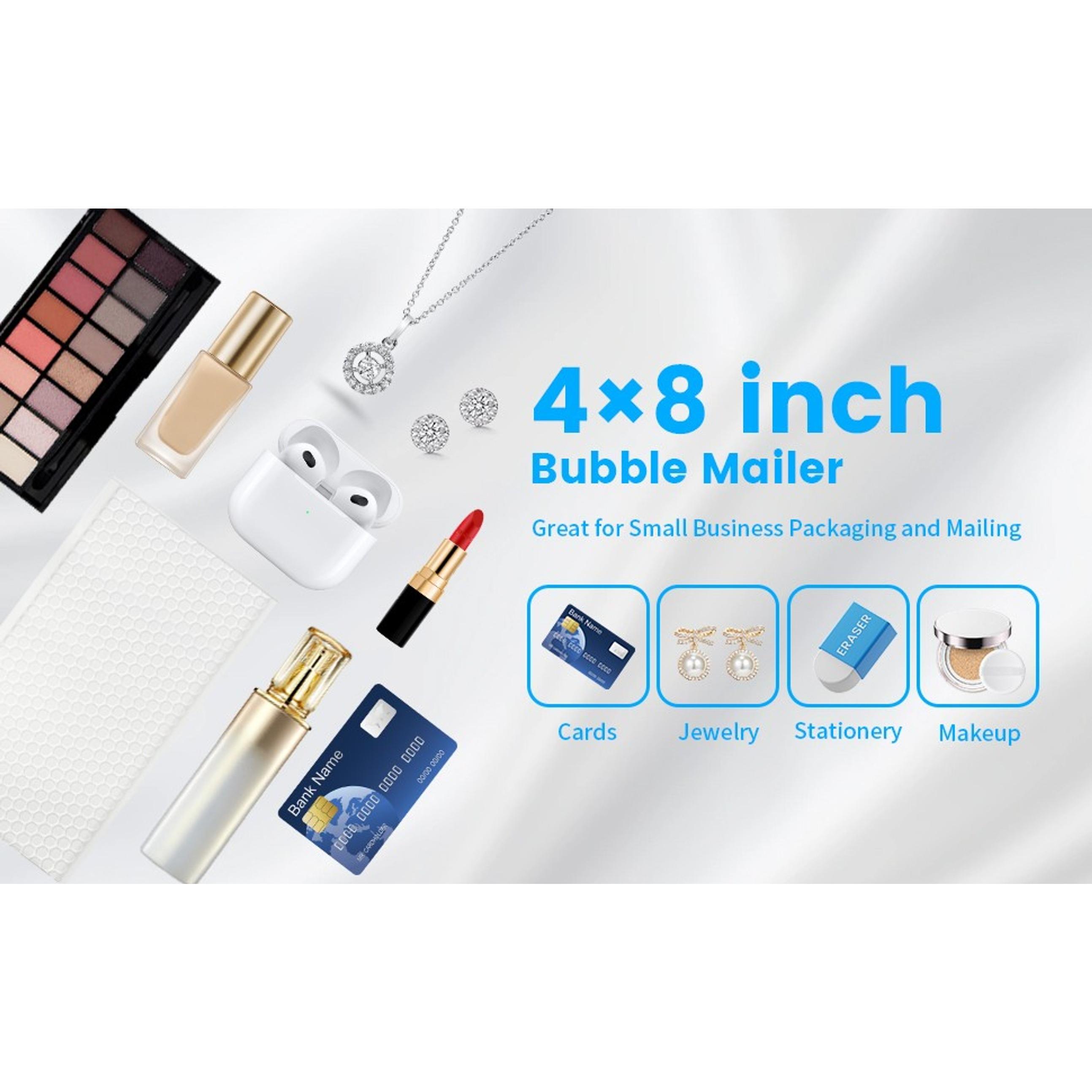 6×10" Inch Bubble Mailers 50 Pack Waterproof Padded Envelopes Self Seal Adhesive Shipping Bags for Mailing Cards Jewelry Makeup and Small Business Packaging