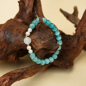 LUMAWU Light Blue Cat's Eye 8mm Bracelet | Fresh Softness & Gentle Radiance
