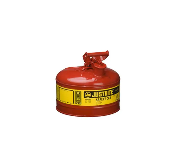 Justrite Steel Safe Can, 7125100 Model, 2.5G-9.5L Capacity, Red Color